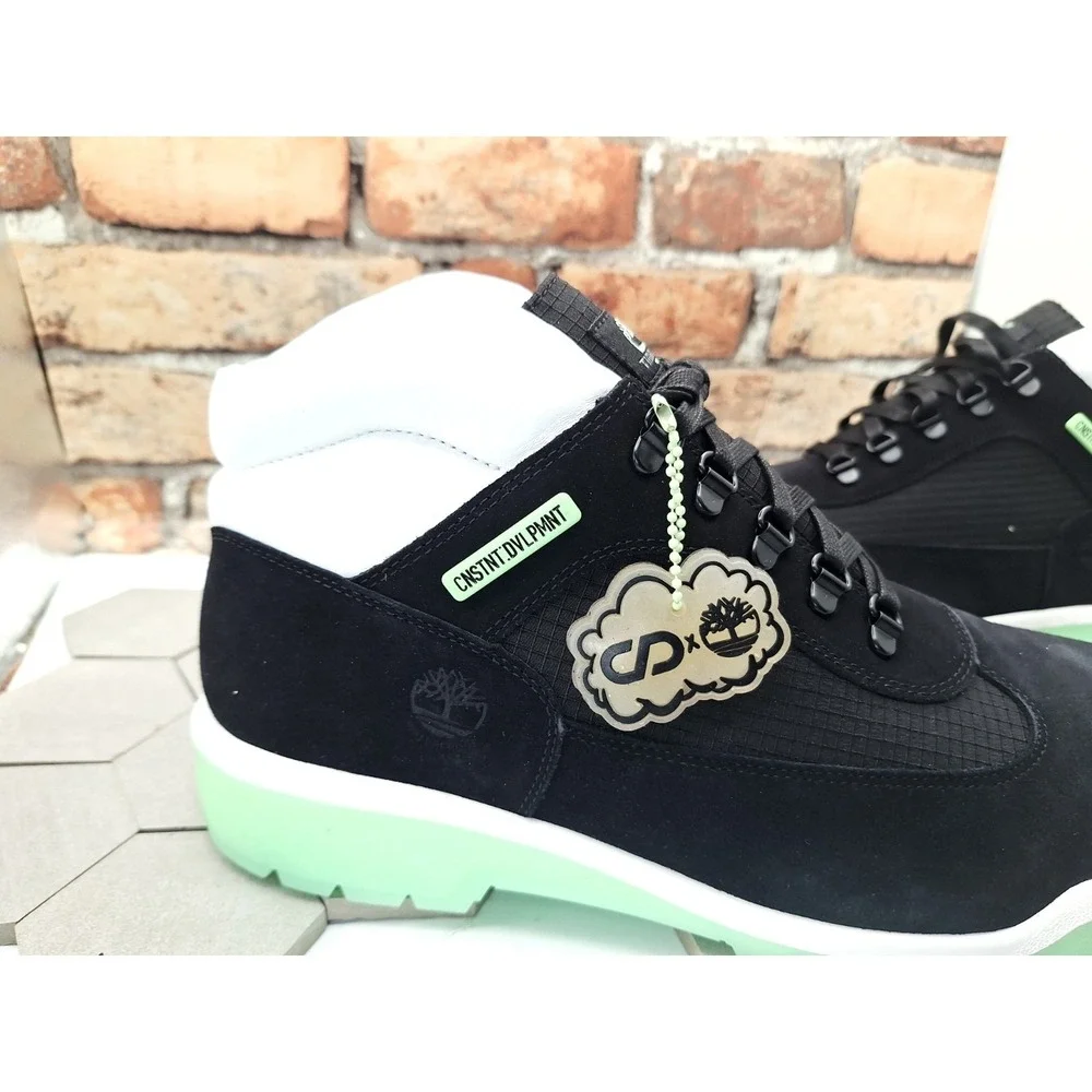 Timberland x CNSTNT DVLPMNT Size 13 Waterproof Field Boot Black Glow In The Dark - Picture 2 of 13